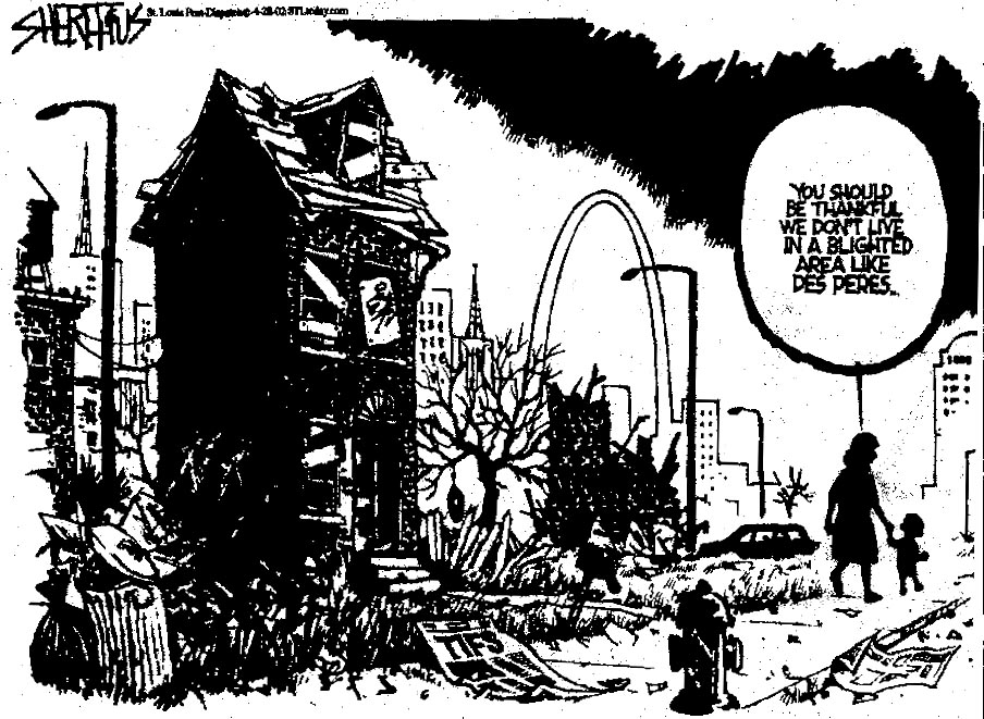 Editorial cartoon concering misuse of TIF in St. Louis